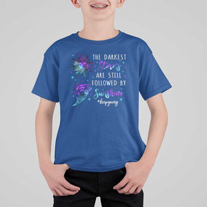 Suicide Prevention Awareness T Shirt For Kid The Darkest Storms Are Still Followed By Sunshine Keepgoing Semicolon TS11 Royal Blue Print Your Wear