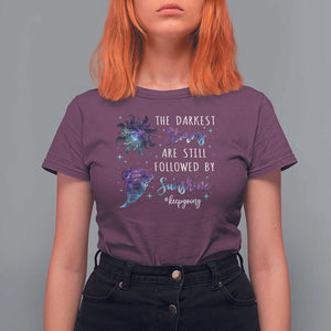 Suicide Prevention Awareness T Shirt For Women The Darkest Storms Are Still Followed By Sunshine Keepgoing Semicolon TS11 Maroon Print Your Wear