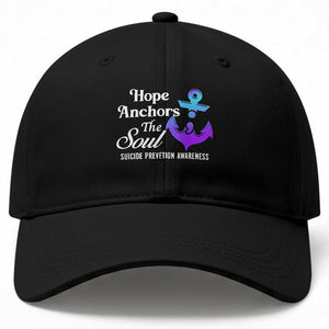 Suicide Prevention Awareness Baseball Cap Hope Anchors The Soul Teal And Purple Semicolon