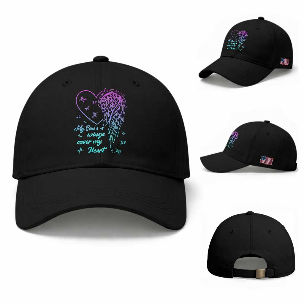 Suicide Prevention Awareness Baseball Cap My Son's Wings Cover My Heart Butterfly