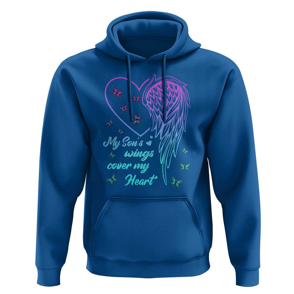 Suicide Prevention Awareness Hoodie My Son's Wings Cover My Heart Butterfly TS11 Royal Blue Print Your Wear