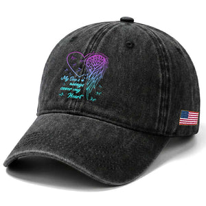 Suicide Prevention Awareness Washed Cotton Baseball Cap My Son's Wings Cover My Heart Butterfly