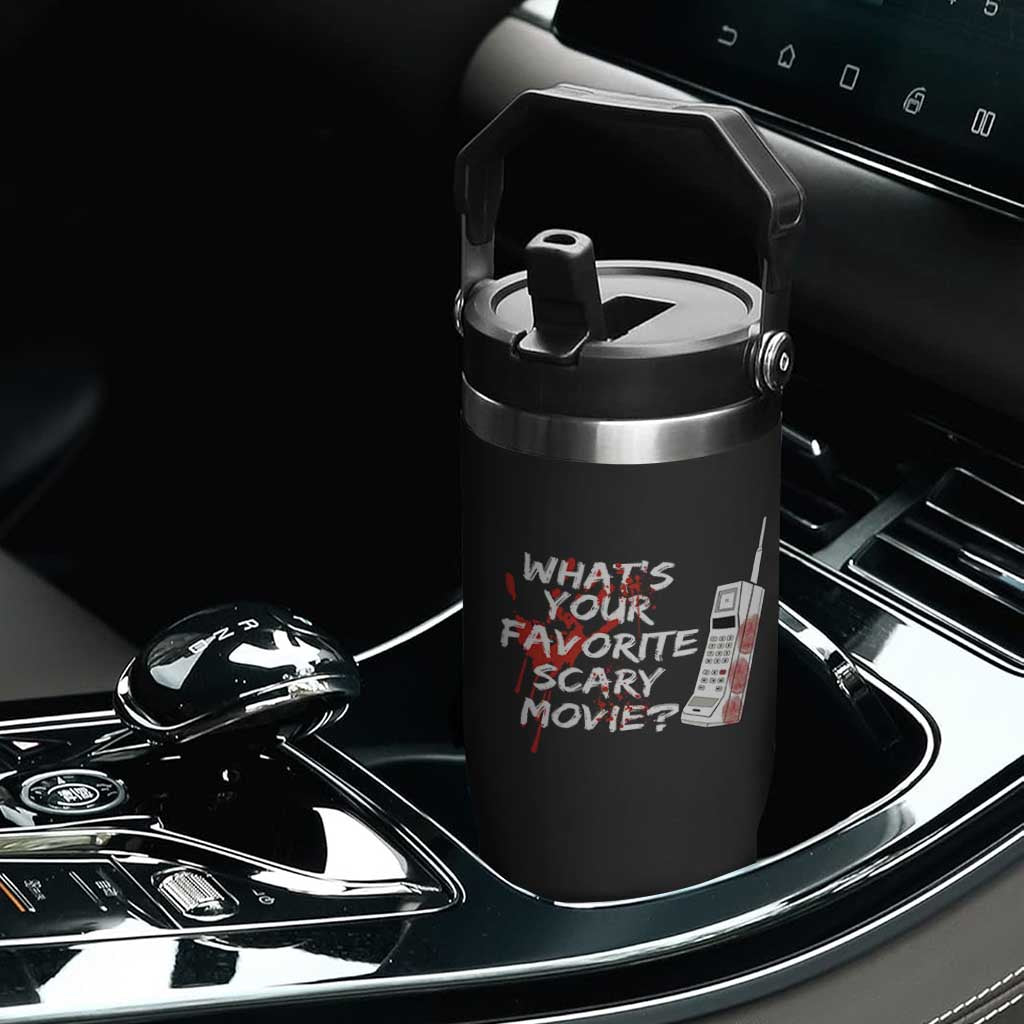 Funny Whats Your Favorite Scary Movie Flip Straw Tumbler Halloween Horror Film Lover TS11 Print Your Wear
