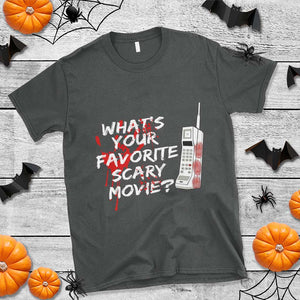 Funny Whats Your Favorite Scary Movie T Shirt Halloween Horror Film Lover TS11 Dark Heather Print Your Wear