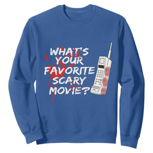 Funny Whats Your Favorite Scary Movie Sweatshirt Halloween Horror Film Lover TS11 Royal Blue Print Your Wear