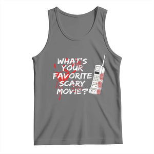 Funny Whats Your Favorite Scary Movie Tank Top Halloween Horror Film Lover TS11 Black Heather Print Your Wear
