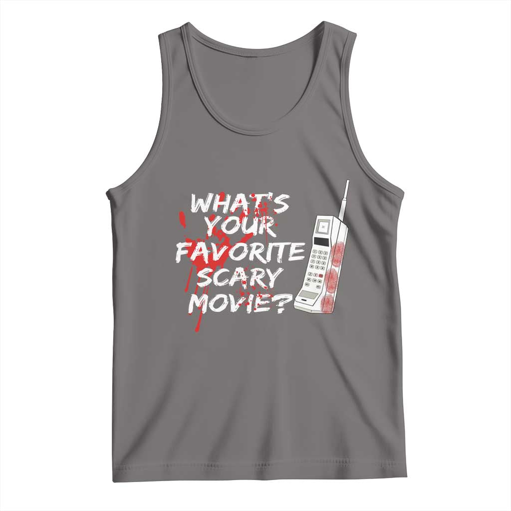 Funny Whats Your Favorite Scary Movie Tank Top Halloween Horror Film Lover TS11 Deep Heather Print Your Wear