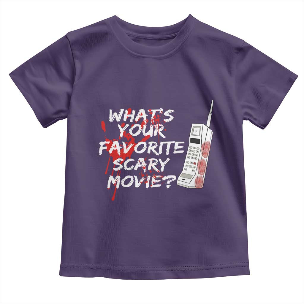 Funny Whats Your Favorite Scary Movie Toddler T Shirt Halloween Horror Film Lover TS11 Purple Print Your Wear