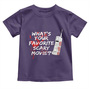 Funny Whats Your Favorite Scary Movie Toddler T Shirt Halloween Horror Film Lover TS11 Purple Print Your Wear