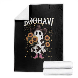 Funny Boohaw Halloween Western Cowboy Ghost Throw Blanket TS11 Black Print Your Wear