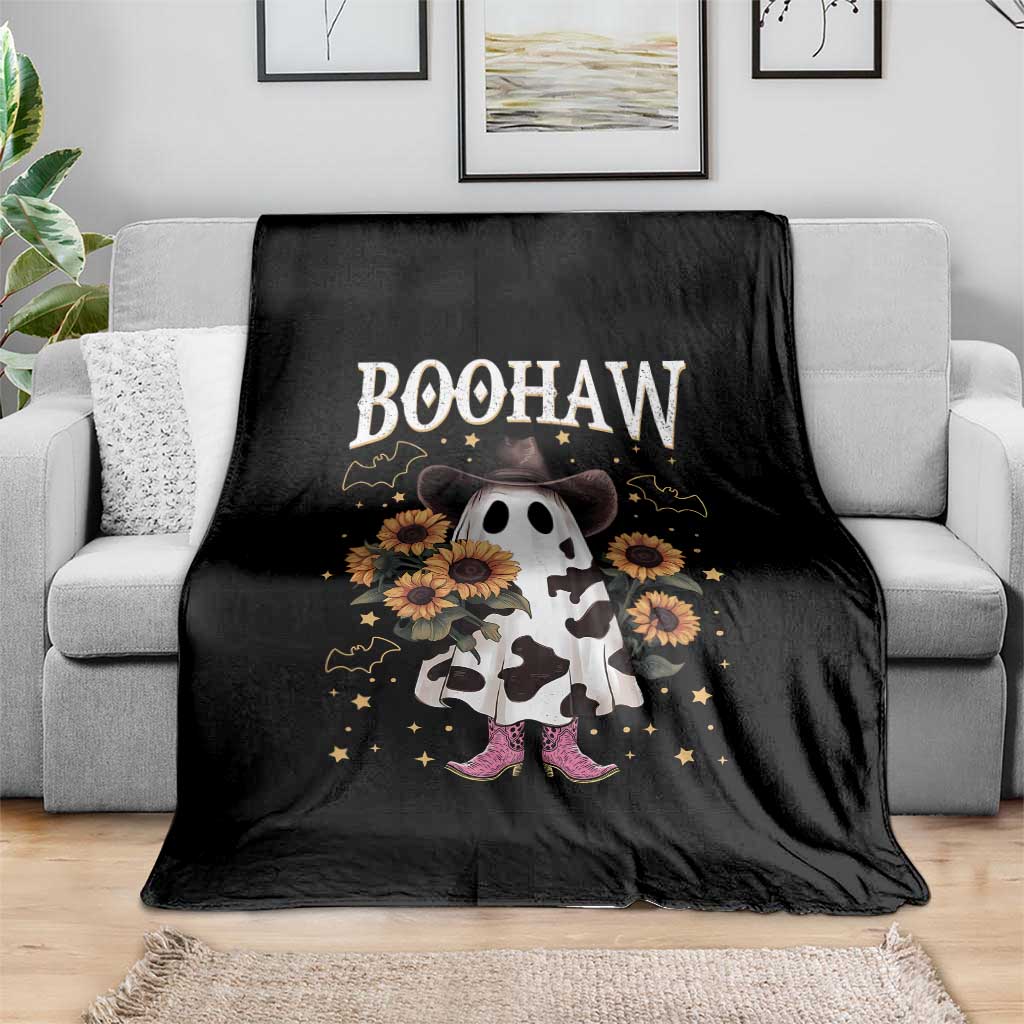 Funny Boohaw Halloween Western Cowboy Ghost Throw Blanket TS11 Print Your Wear