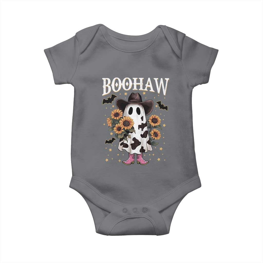 Funny Boohaw Halloween Western Cowboy Ghost Baby Onesie TS11 Charcoal Print Your Wear