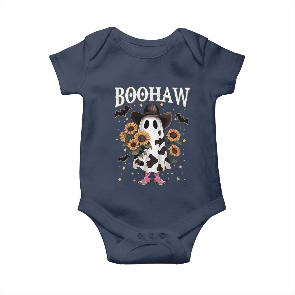 Funny Boohaw Halloween Western Cowboy Ghost Baby Onesie TS11 Navy Print Your Wear