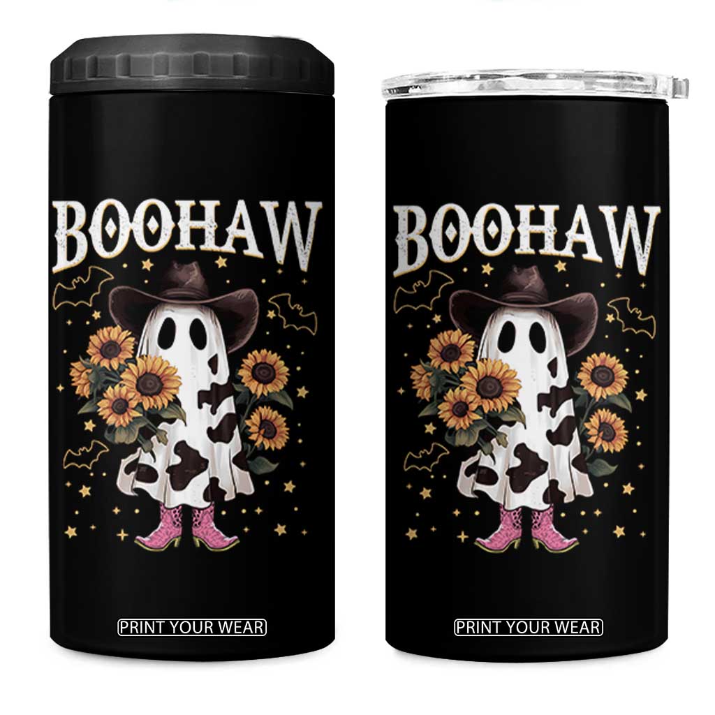 Funny Boohaw Halloween Western Cowboy Ghost 4 in 1 Can Cooler Tumbler TS11 One Size: 16 oz Black Print Your Wear
