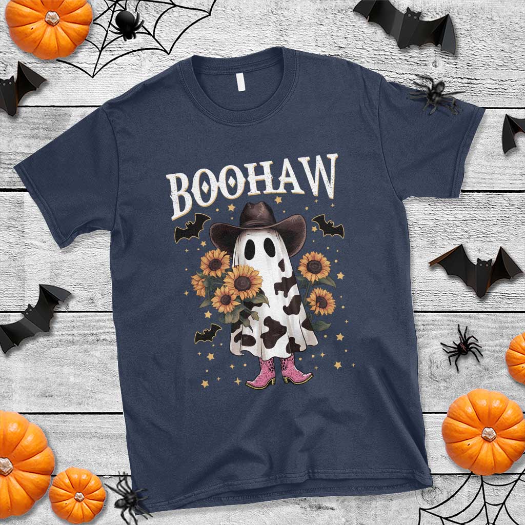 Funny Boohaw Halloween Western Cowboy Ghost T Shirt TS11 Navy Print Your Wear