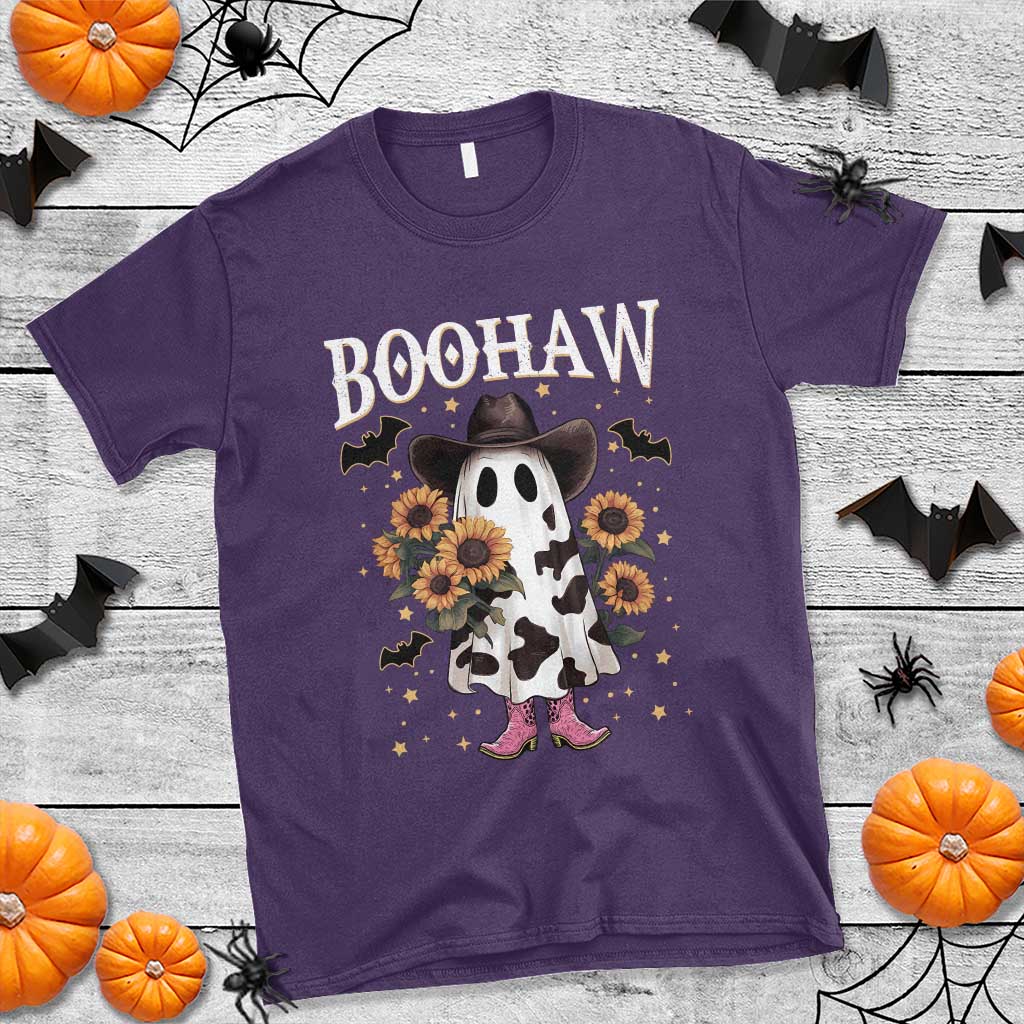 Funny Boohaw Halloween Western Cowboy Ghost T Shirt TS11 Purple Print Your Wear