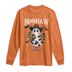 Funny Boohaw Halloween Western Cowboy Ghost Long Sleeve Shirt TS11 Orange Print Your Wear