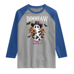 Funny Boohaw Halloween Western Cowboy Ghost Raglan Shirt TS11 Sport Gray Royal Print Your Wear
