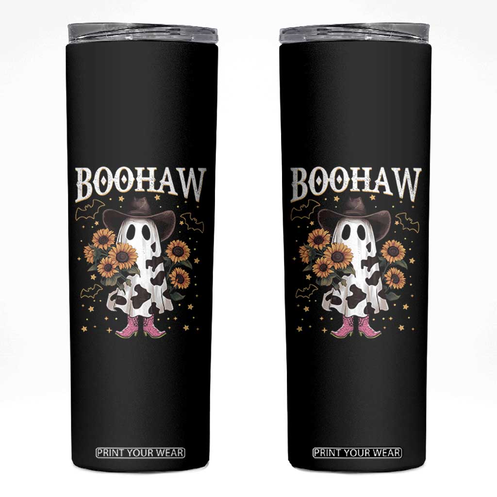 Funny Boohaw Halloween Western Cowboy Ghost Skinny Tumbler TS11 Black Print Your Wear