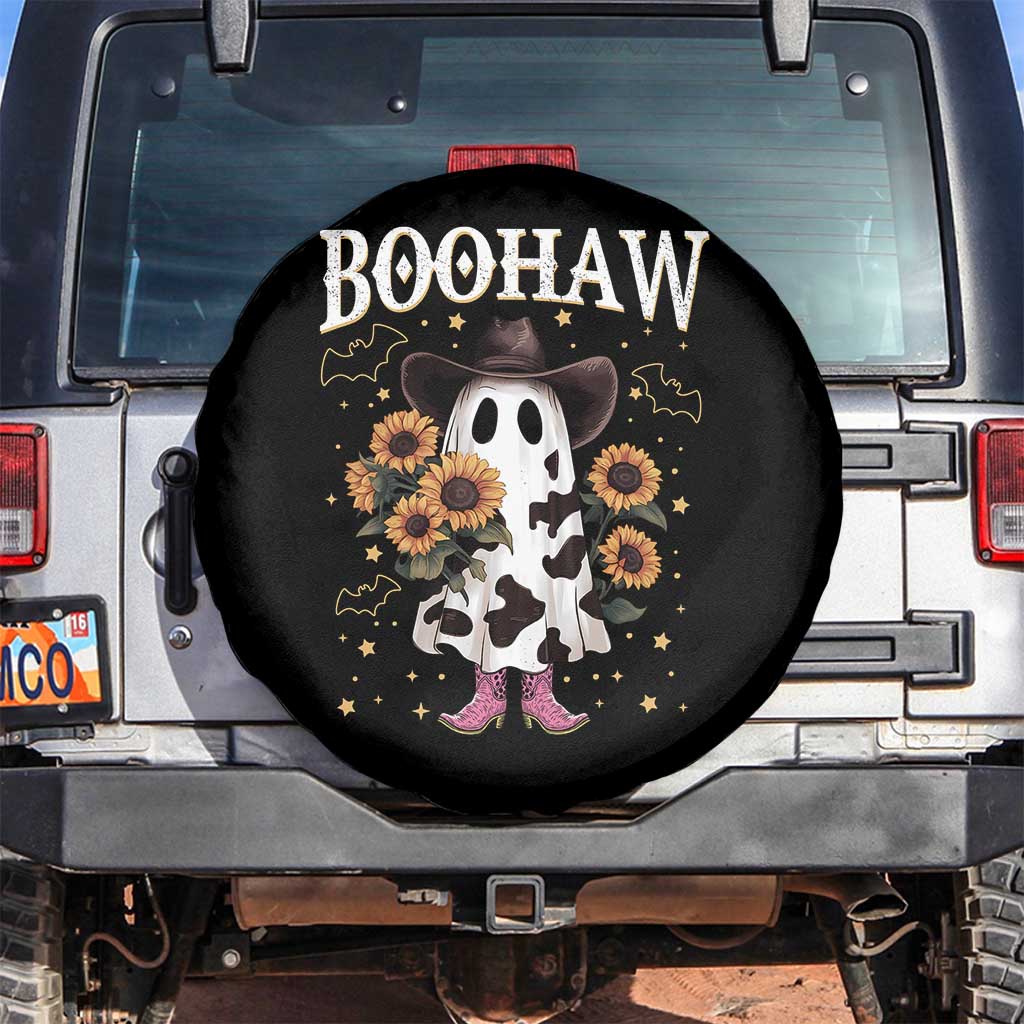 Funny Boohaw Halloween Western Cowboy Ghost Spare Tire Cover TS11 No hole Black Print Your Wear