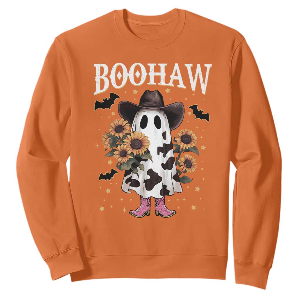 Funny Boohaw Halloween Western Cowboy Ghost Sweatshirt TS11 Orange Print Your Wear