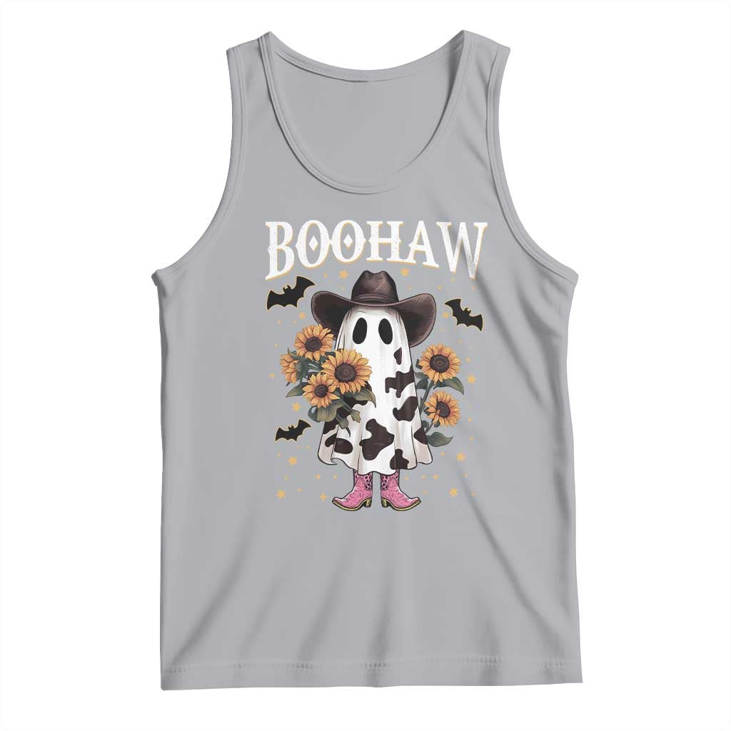 Funny Boohaw Halloween Western Cowboy Ghost Tank Top TS11 Athletic Heather Print Your Wear