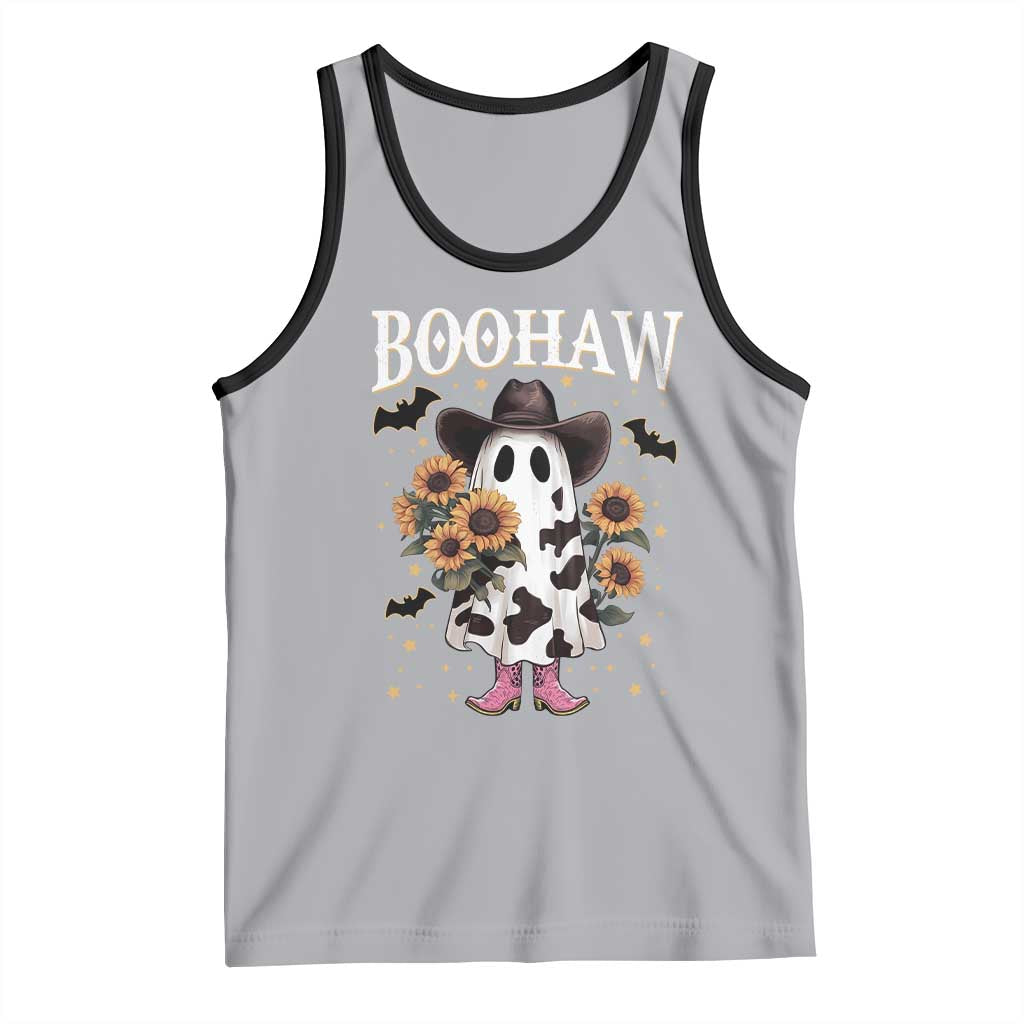 Funny Boohaw Halloween Western Cowboy Ghost Tank Top TS11 Athletic Heather Black Print Your Wear