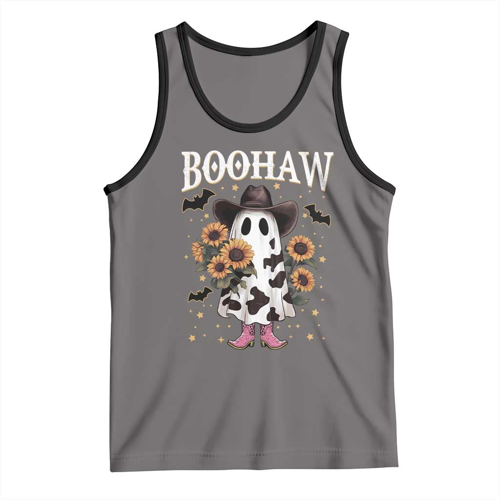 Funny Boohaw Halloween Western Cowboy Ghost Tank Top TS11 Deep Heather Black Print Your Wear