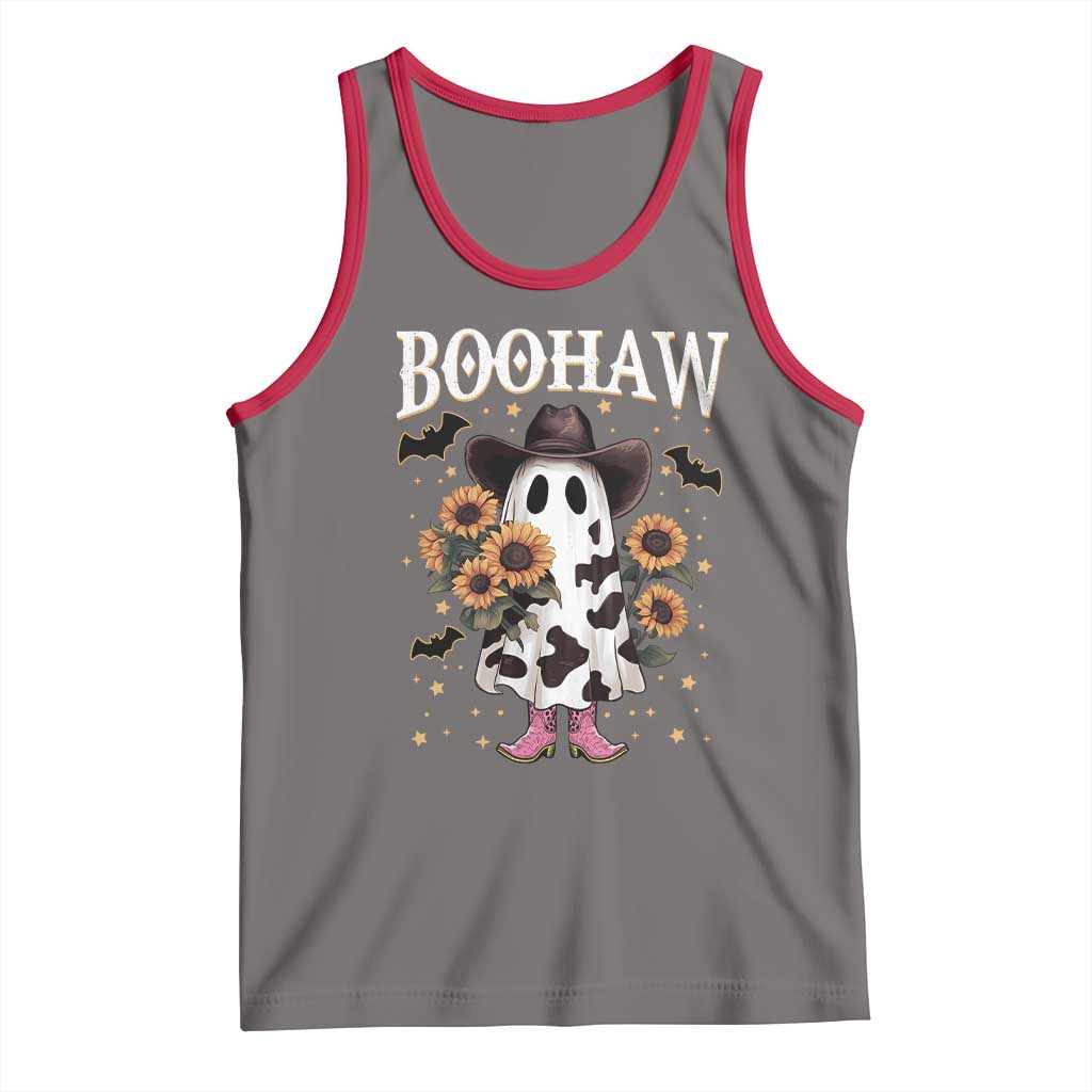Funny Boohaw Halloween Western Cowboy Ghost Tank Top TS11 Deep Heather Red Print Your Wear