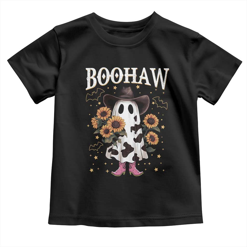 Funny Boohaw Halloween Western Cowboy Ghost Toddler T Shirt TS11 Black Print Your Wear