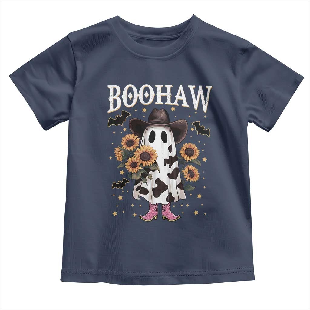 Funny Boohaw Halloween Western Cowboy Ghost Toddler T Shirt TS11 Navy Print Your Wear