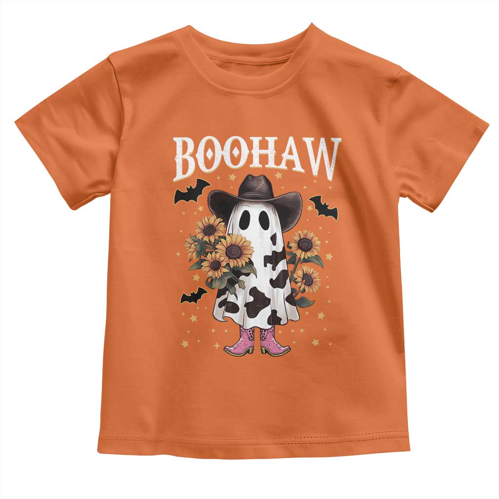 Funny Boohaw Halloween Western Cowboy Ghost Toddler T Shirt TS11 Orange Print Your Wear