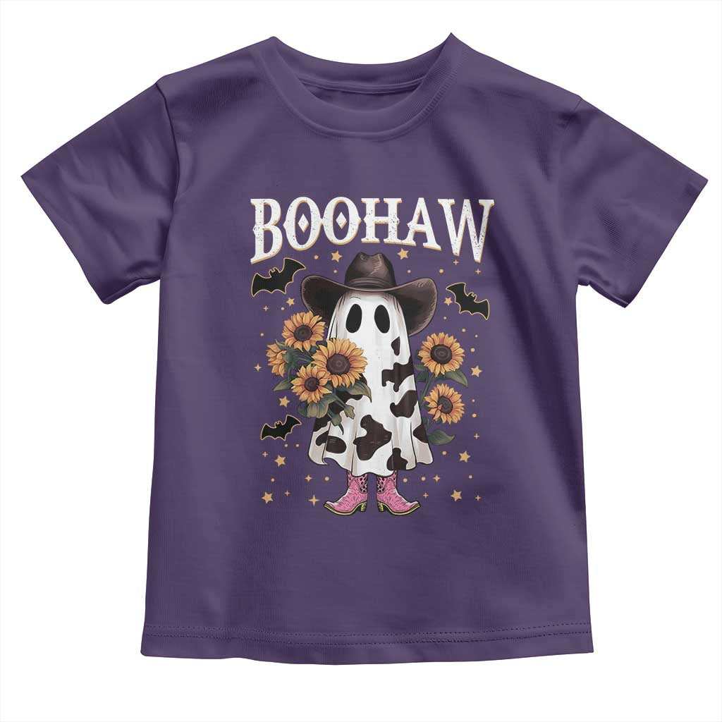 Funny Boohaw Halloween Western Cowboy Ghost Toddler T Shirt TS11 Purple Print Your Wear
