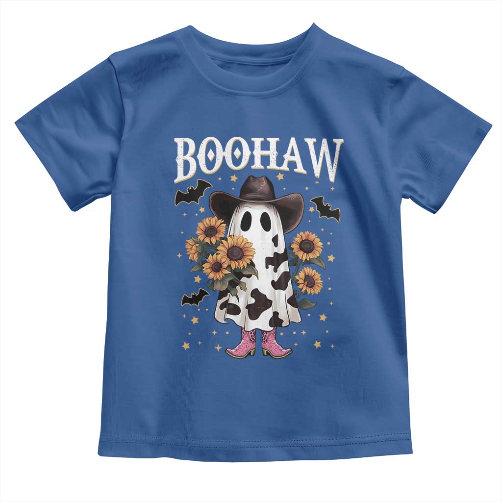 Funny Boohaw Halloween Western Cowboy Ghost Toddler T Shirt TS11 Royal Blue Print Your Wear