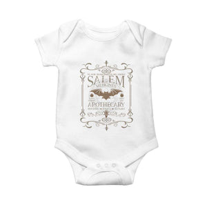 Halloween Salem Witch Baby Onesie Salem Medicines Apothecary Potions Tonics Elixirs TS11 White Print Your Wear