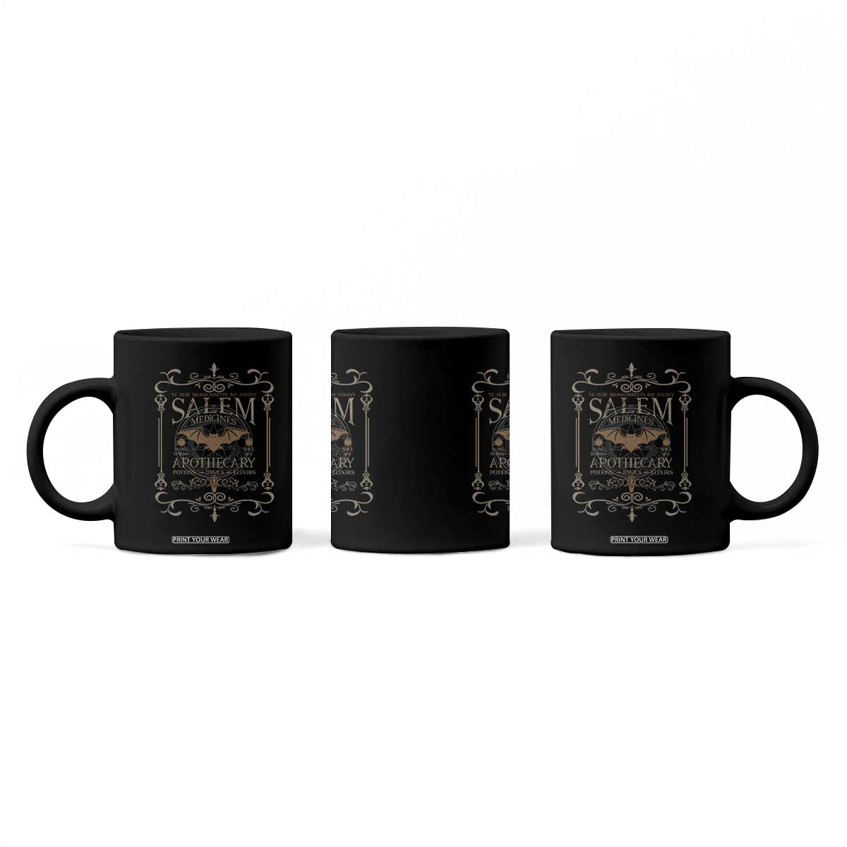 Halloween Salem Witch Coffee Mug Salem Medicines Apothecary Potions Tonics Elixirs TS11 Print Your Wear