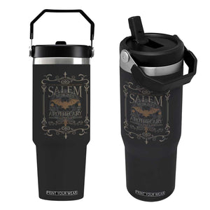 Halloween Salem Witch Flip Straw Tumbler Salem Medicines Apothecary Potions Tonics Elixirs TS11 One Size: 30 oz Black Print Your Wear