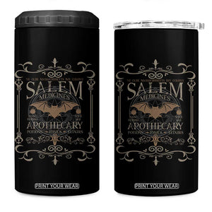 Halloween Salem Witch 4 in 1 Can Cooler Tumbler Salem Medicines Apothecary Potions Tonics Elixirs TS11 One Size: 16 oz Black Print Your Wear