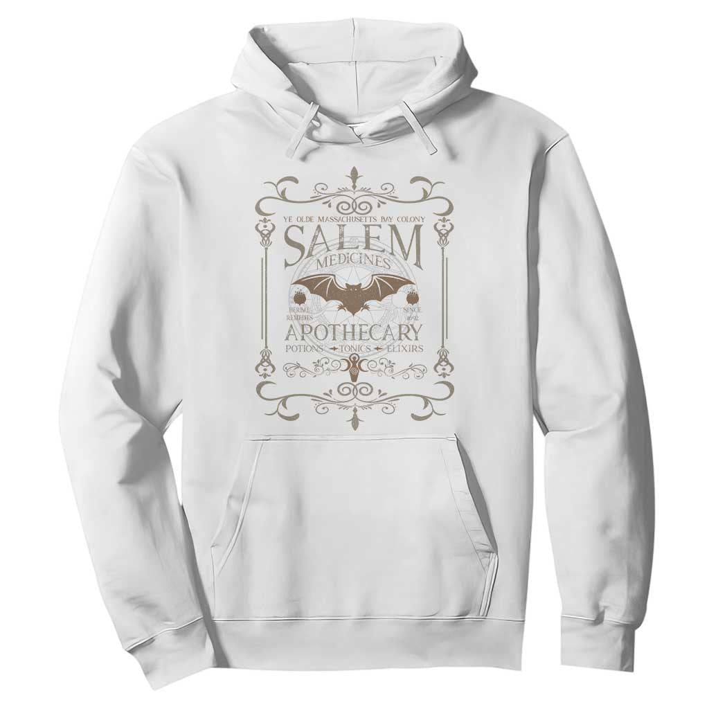 Halloween Salem Witch Hoodie Salem Medicines Apothecary Potions Tonics Elixirs TS11 White Print Your Wear