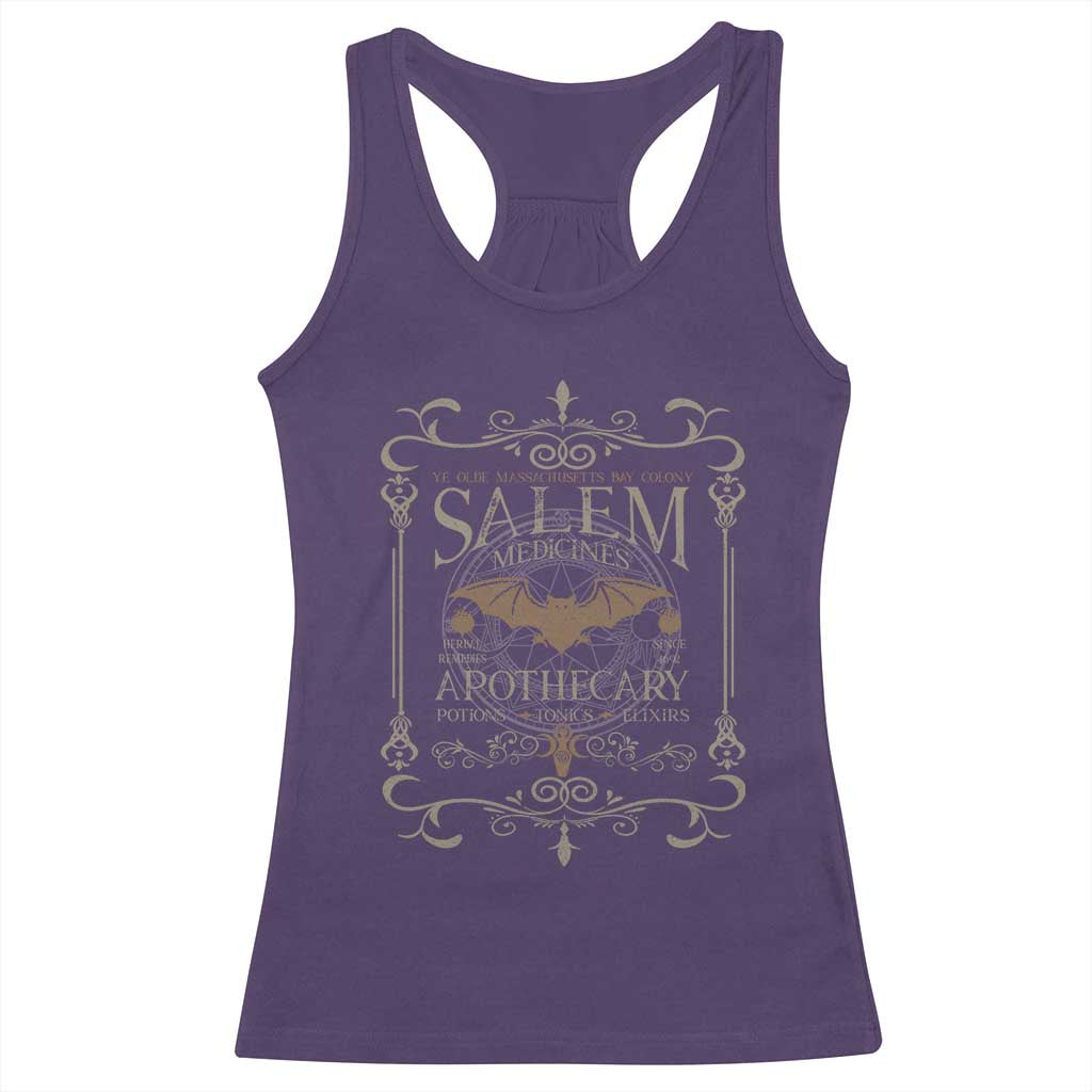 Halloween Salem Witch Racerback Tank Top Salem Medicines Apothecary Potions Tonics Elixirs TS11 Purple Print Your Wear