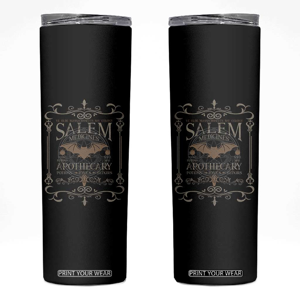 Halloween Salem Witch Skinny Tumbler Salem Medicines Apothecary Potions Tonics Elixirs TS11 Black Print Your Wear