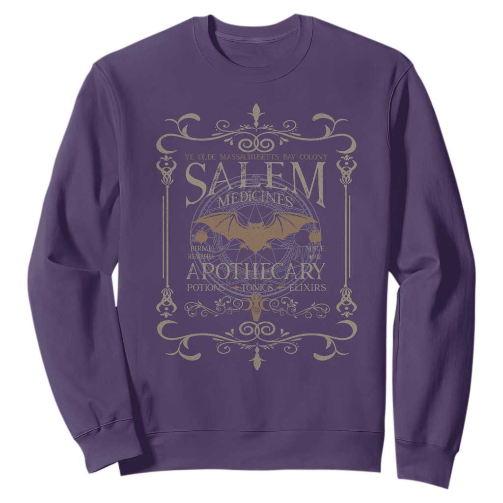 Halloween Salem Witch Sweatshirt Salem Medicines Apothecary Potions Tonics Elixirs TS11 Purple Print Your Wear