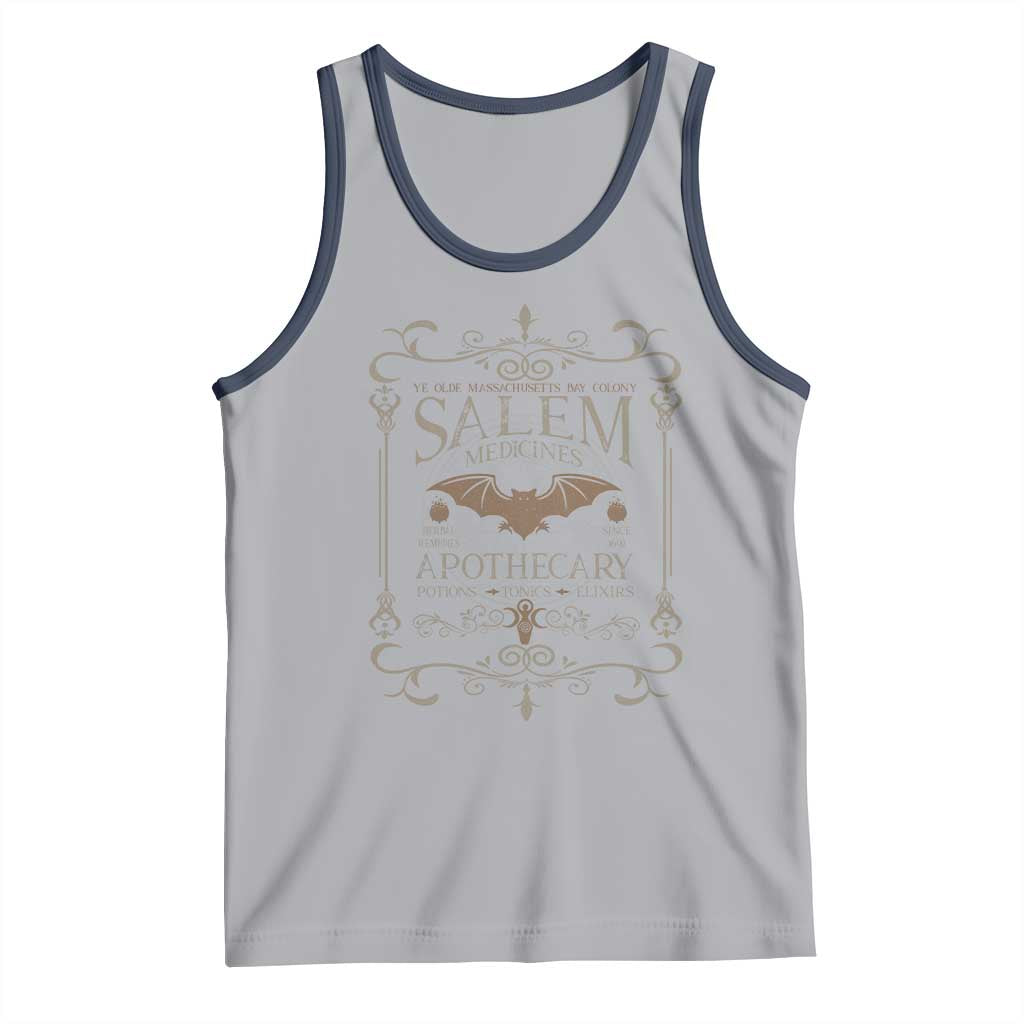 Halloween Salem Witch Tank Top Salem Medicines Apothecary Potions Tonics Elixirs TS11 Athletic Heather Navy Print Your Wear