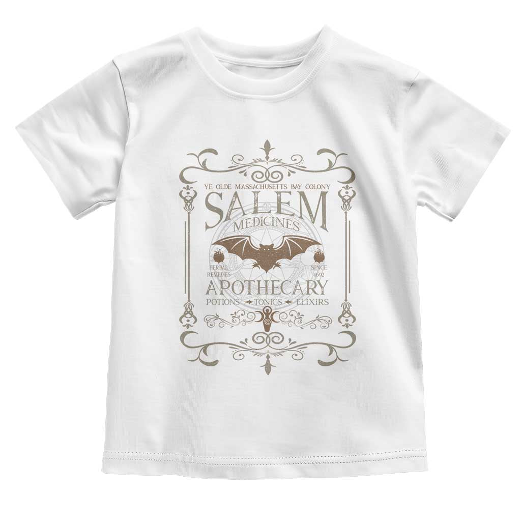 Halloween Salem Witch Toddler T Shirt Salem Medicines Apothecary Potions Tonics Elixirs TS11 White Print Your Wear