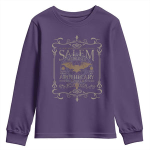 Halloween Salem Witch Youth Sweatshirt Salem Medicines Apothecary Potions Tonics Elixirs TS11 Purple Print Your Wear