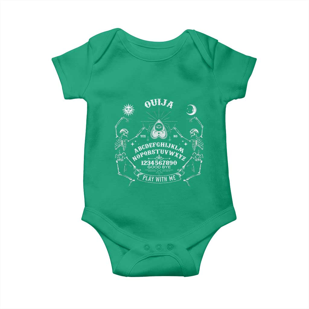 Ouija Board Spirit Board Occult Gothic Skeleton Halloween Pagan Baby Onesie TS11 Irish Green Print Your Wear