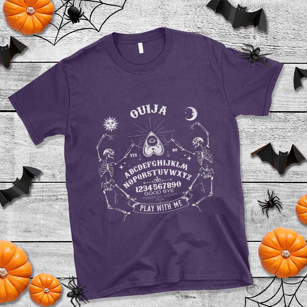Ouija Board Spirit Board Occult Gothic Skeleton Halloween Pagan T Shirt TS11 Purple Print Your Wear