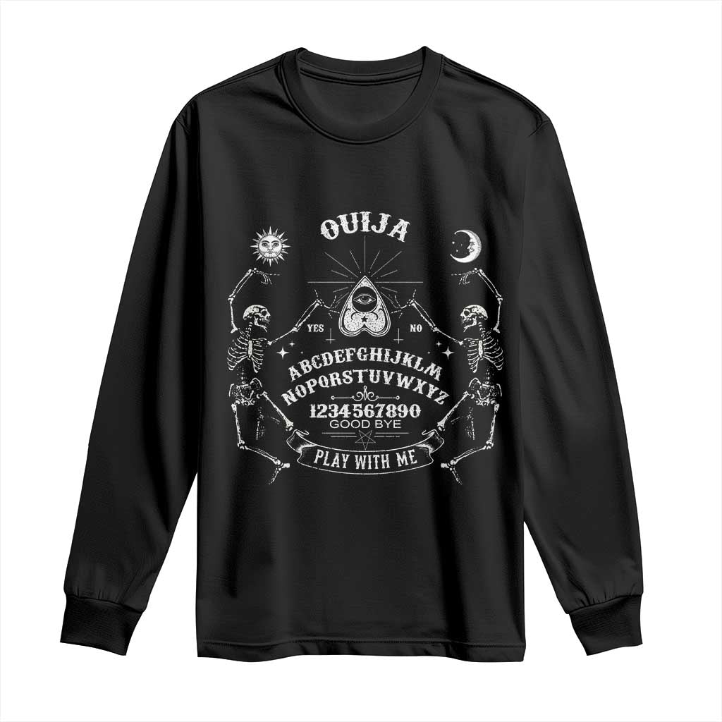 Ouija Board Spirit Board Occult Gothic Skeleton Halloween Pagan Long Sleeve Shirt TS11 Black Print Your Wear