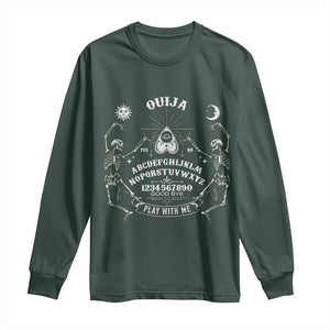 Ouija Board Spirit Board Occult Gothic Skeleton Halloween Pagan Long Sleeve Shirt TS11 Dark Forest Green Print Your Wear