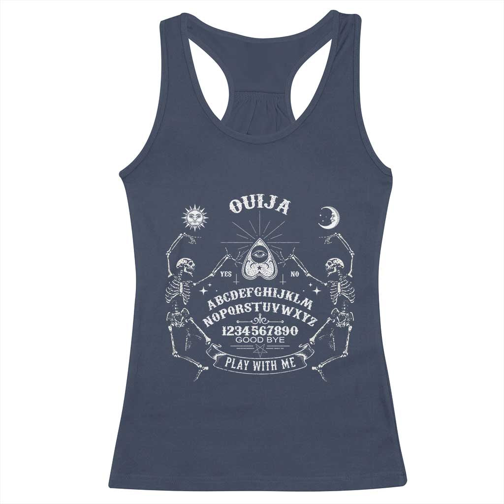 Ouija Board Spirit Board Occult Gothic Skeleton Halloween Pagan Racerback Tank Top TS11 Navy Print Your Wear